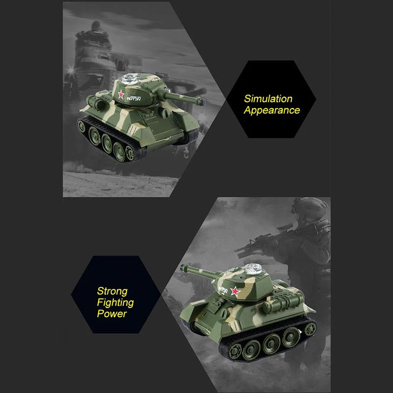 2.4G rotating stunt car rechargeable small half-track remote control mini military tank toys
