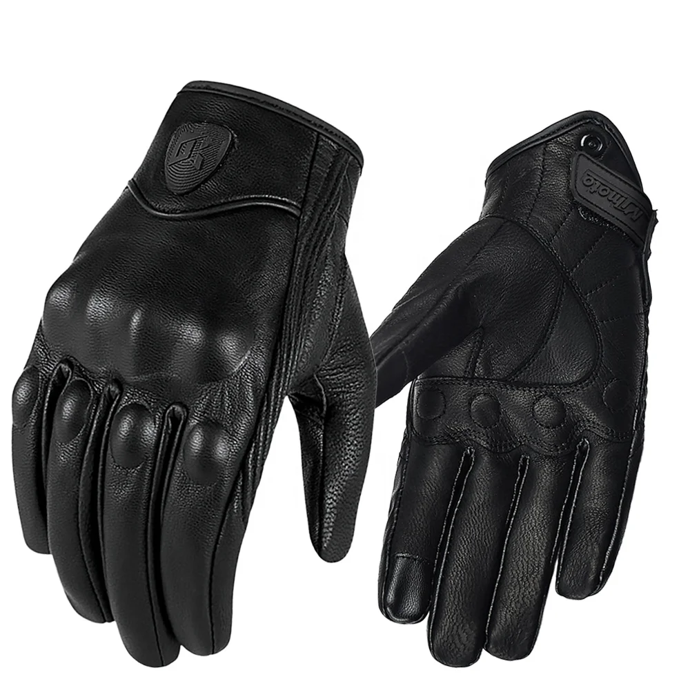 Motorcycle Gloves Summer Leather Motocross Glove Men Women Retro Biker Cycling Motorcyclist Protected Goatskin Mtb Cycling Glove