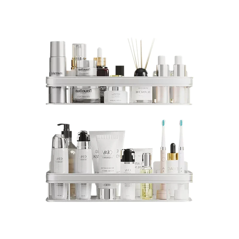 shower caddy bathroom shelf free drilling 2-pack storage rack wall bathroom shelves space aluminum bathroom tripod shelf