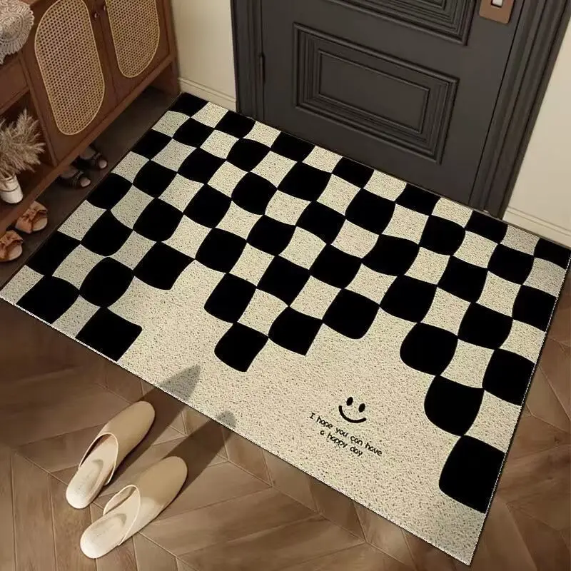 Modern Simple Entry Door Floor Mats Household Anti-slip Flushable Foot Mats Cuttable Silk Circle Floor Mats