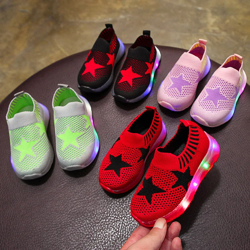 Best Selling Lovely Hot High Quality Cute Eyelash Led Flashing Light Shoes Kids Led Flash Casual Shoes