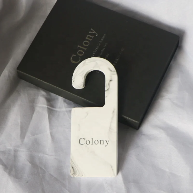 Logo Customized Mable Car Decoration Home Wardrobe Air Freshener Hanging Scented Ceramic Aromatherapy Stone Oil Diffuser