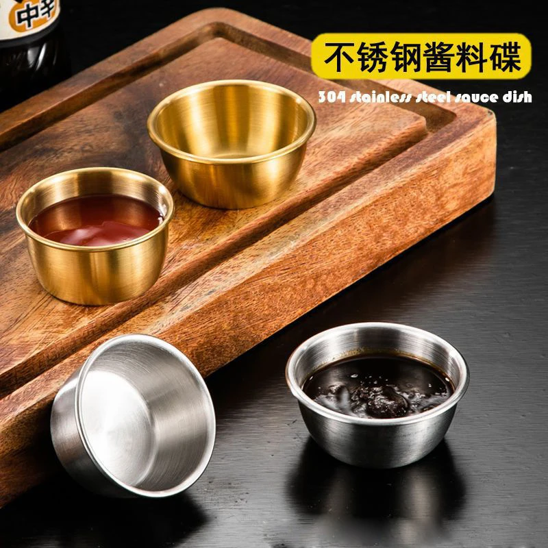 high quality 304 Stainless Steel Dipping Sauce soup Bowl Small Sauce Cup Color Golden color
