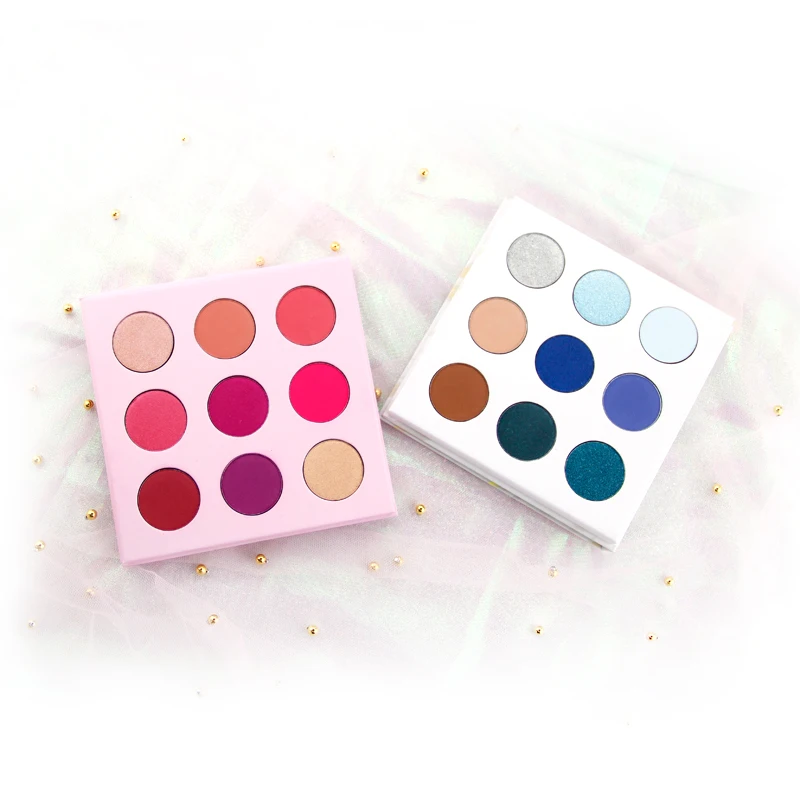 Hot Sale 9-Color Waterproof Glitter Eyeshadow Palette Matte Finish Shimmer Private Label-High Powder Makeup Factory Direct