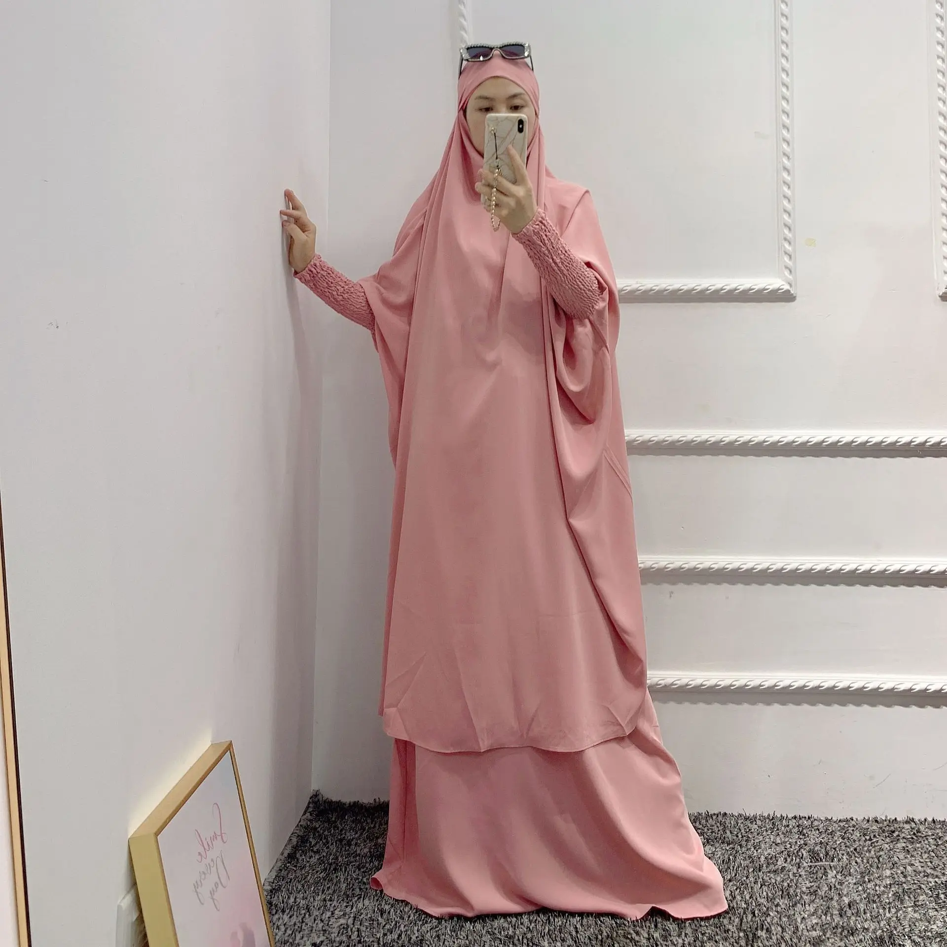 New Style Ethnic Telekung Prayer Thobe Kaftan Dubai Robe Kimono Caftan Muslim Hijab Dress Abayas  Islamic Clothing For Women