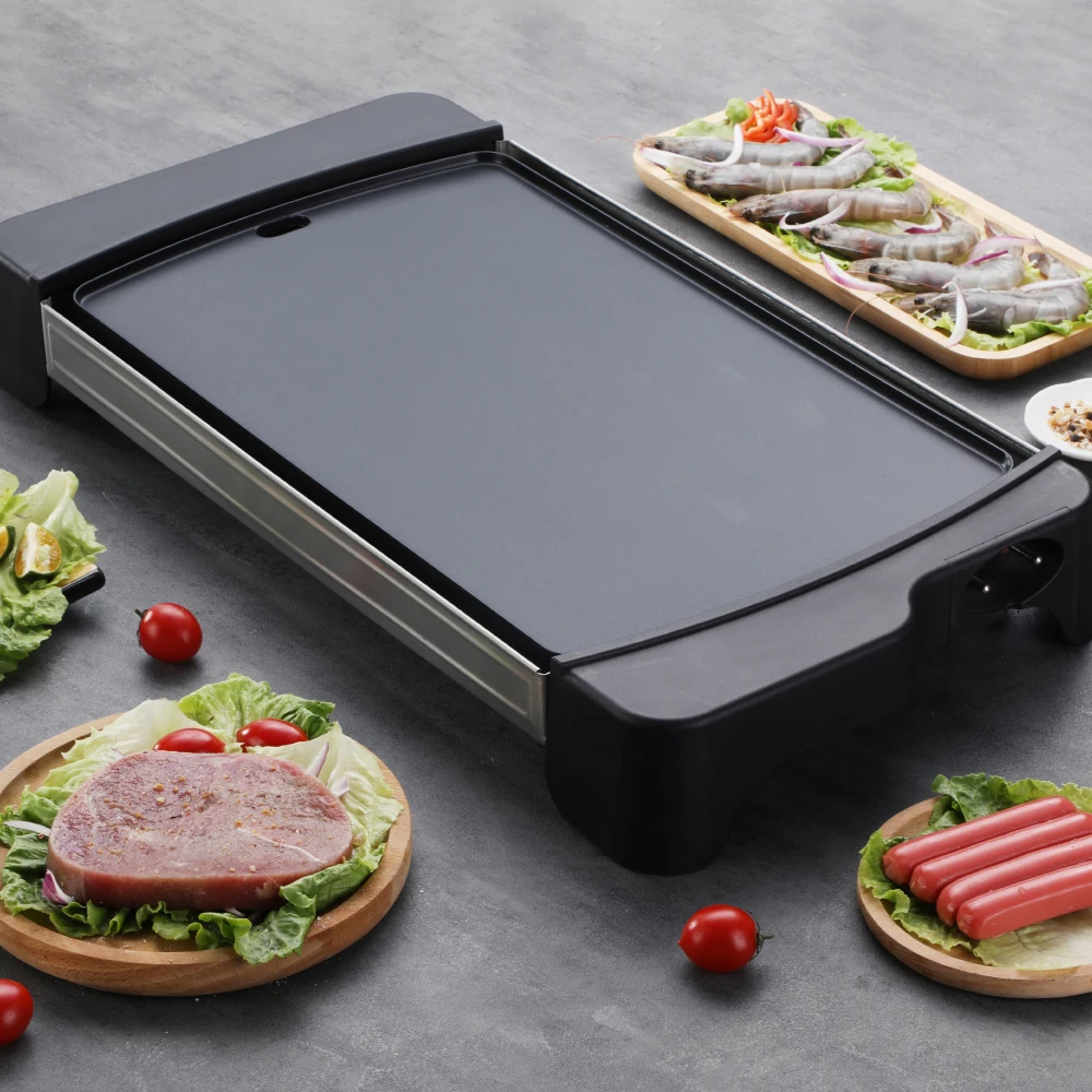 2600w Made In China Electric Smokeless Bbq Barbecue Indoor Press Full Flat Hot Plate Contact Grill