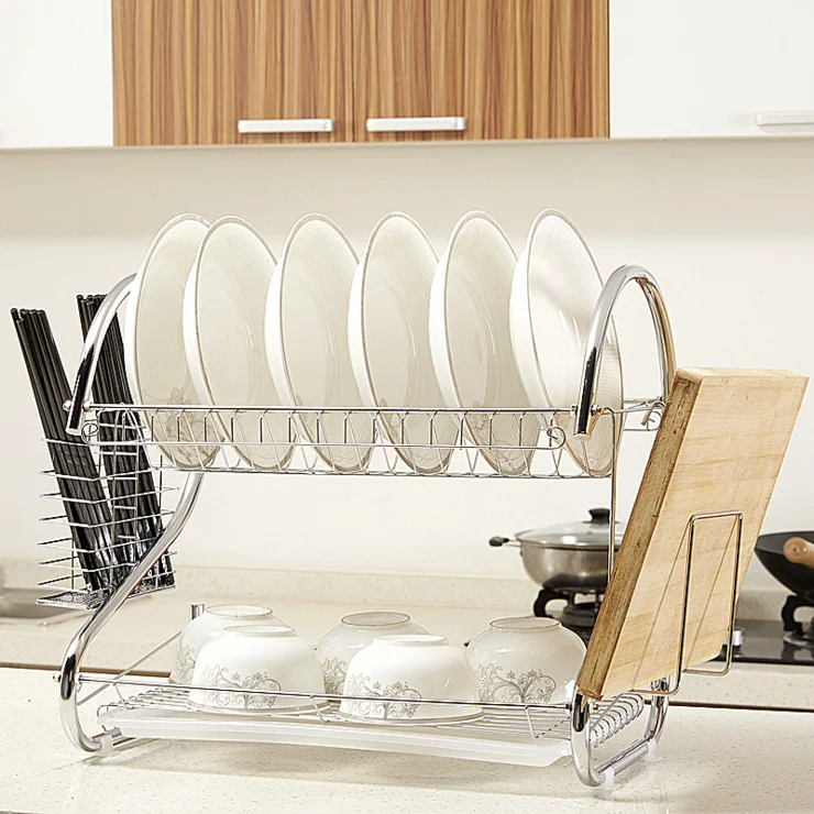 household storage adjustable dish dish rack for kitchen