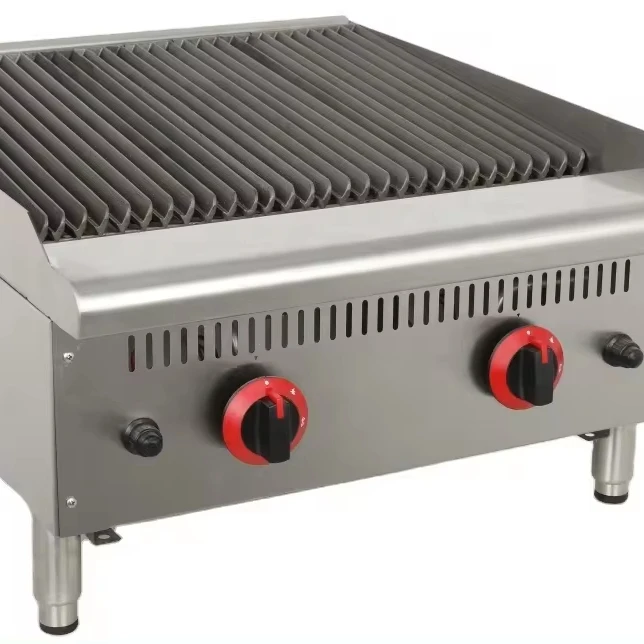 Hot Sale Stainless Steel Smokeless Gas Char Grill BBQ Oven Lava Rock Barbecue on Price for Restaurant
