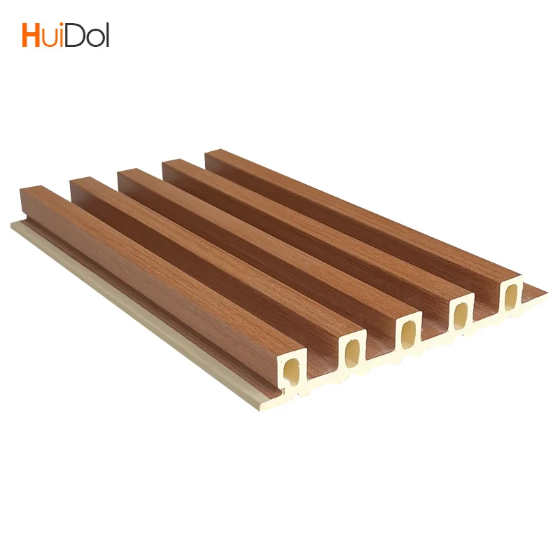 Tv wall panel wooden grain luxury fluted moisture resistant wpc great wall panel