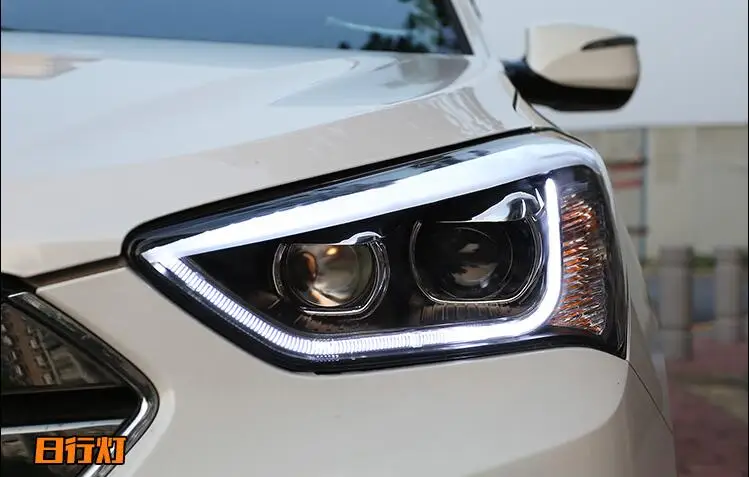 AKD Car Styling Head Lamp for Hyundai IX45 Headlights 2013-2016 New Santa Fe LED Headlight DRL Hid Bi Xenon Auto AccessoriesAKD