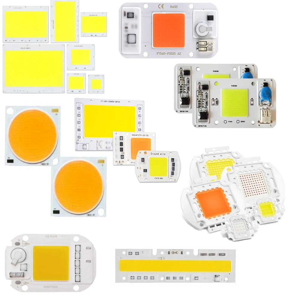 Alternative Driver ac110v 220v 20w 30w 50w 100w Full Spectrum High Power LED Chip Board COB LED for LED Downlight Grow Lamp