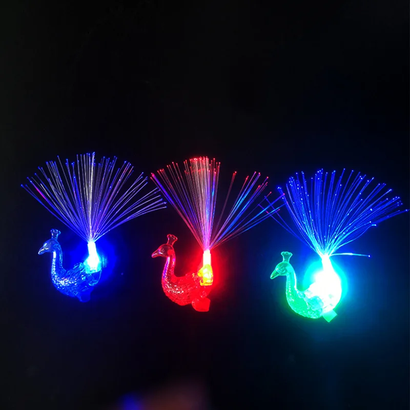 Flashing LED Finger Light with optical fiber finger light ring laser RGB LED party light up finger