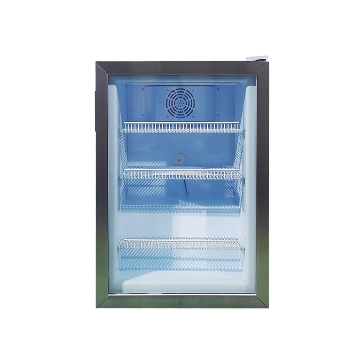 Single Door Vertical Freezer Cooler Fridge 98L Showcase Chiller Beverage Display Glass Door Ice Maker Fridge