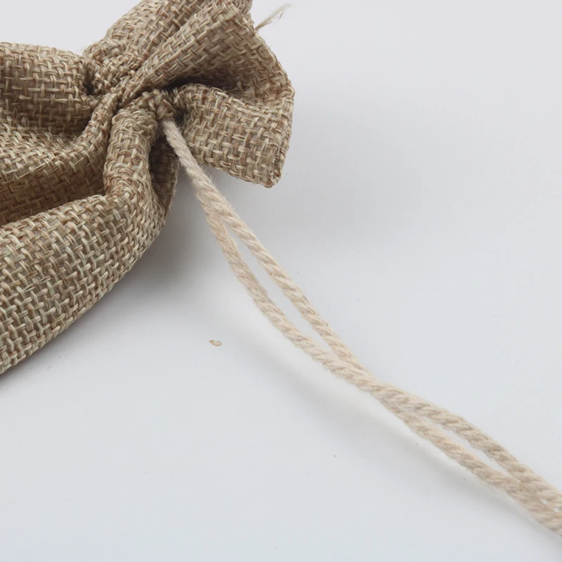 Coffee Pouch Drawstring Jute Bag for Rice Wholesale Price Custom Logo Printed Small Burlap Pp Bags Packing Recyclable Cartoon