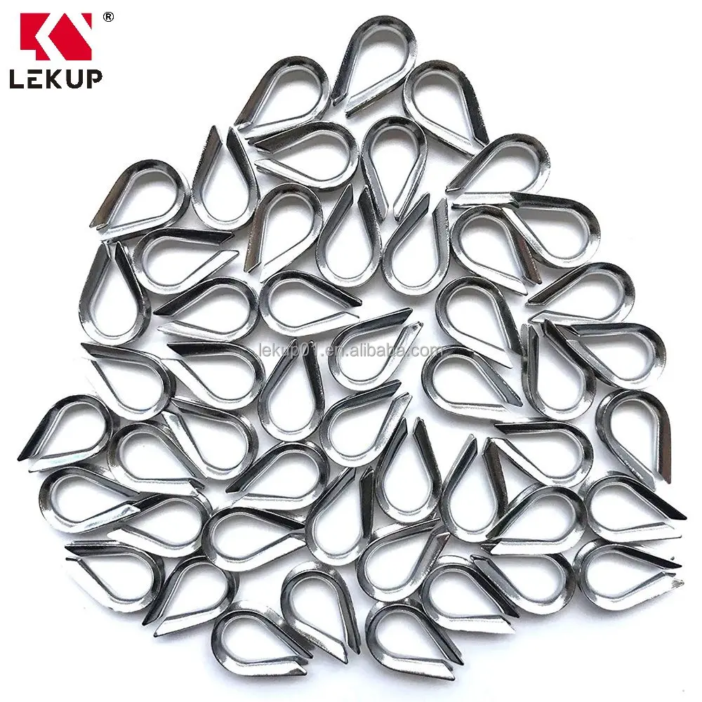 Wire Rope Fitting M3 Cable Thimble Loop Rigging Stainless Steel Thimble for 1/8 Inches Wire Rope