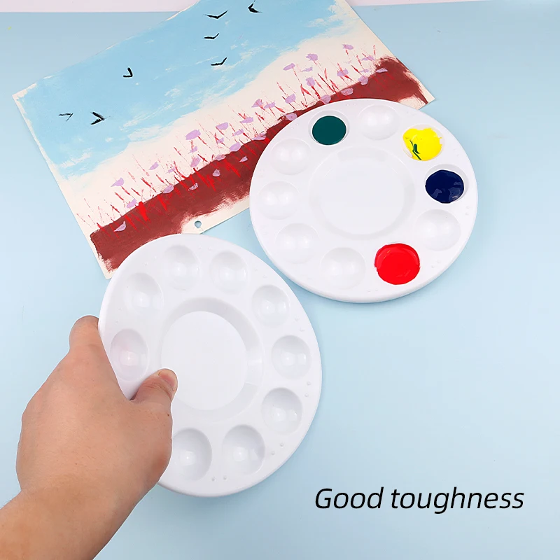 Huichuang Cheap Price Round Watercolor Palette Artist Paint Palette Kids Art Supplies Painting Tools Plastic Acrylic Palettes