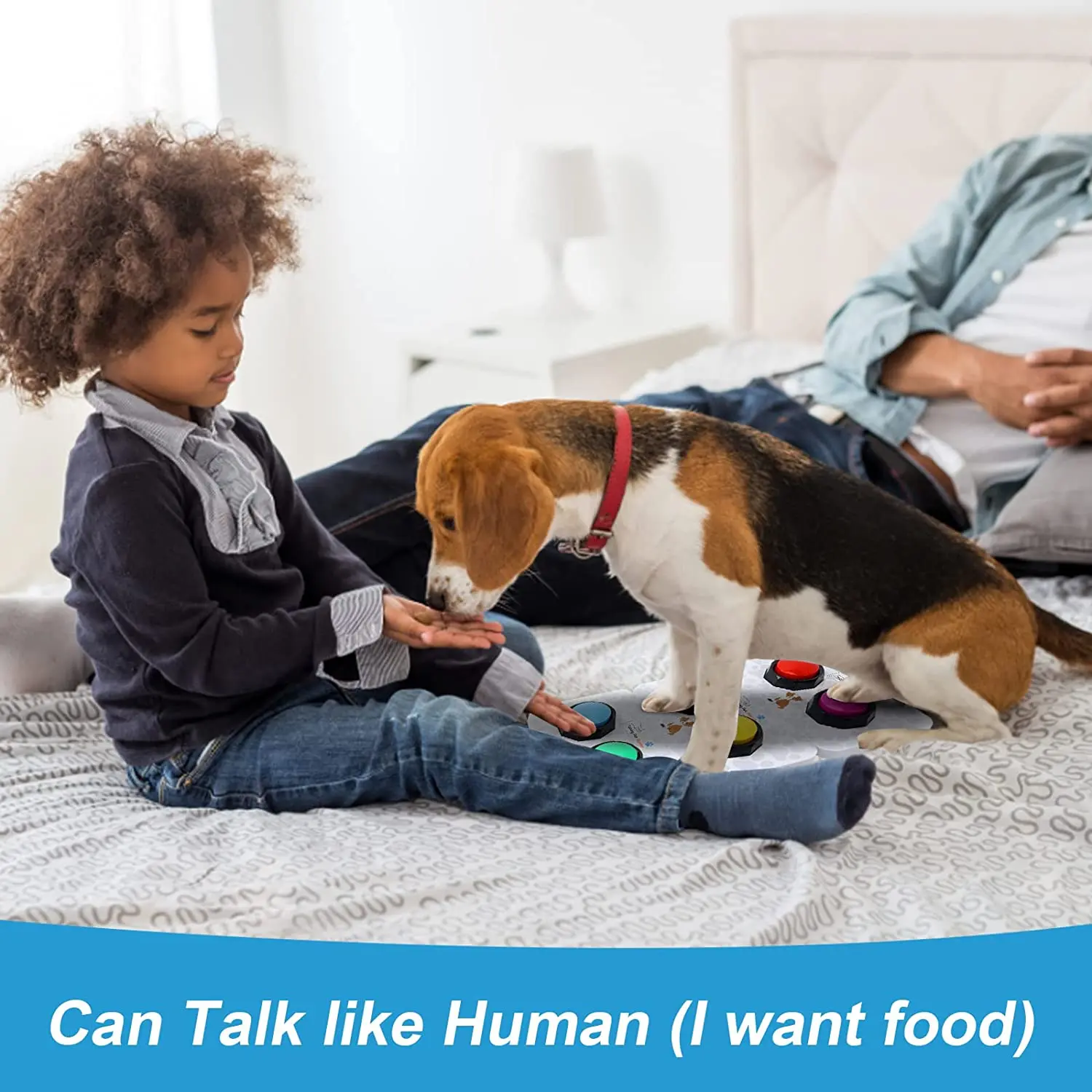 Set of 6 Recordable Buttons, 6 Dog Buttons wth 3 Mats - Record & Playback Your Own Message to Teach Your Dogs Voice What