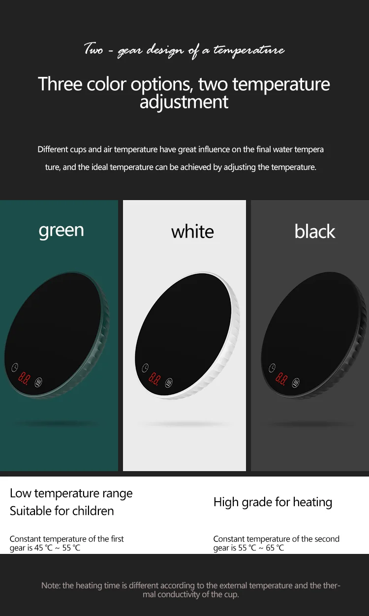 Electric Smart Coffee Mug Warmer Cup Pad Heater and Temperature Control with Timer for Office Home