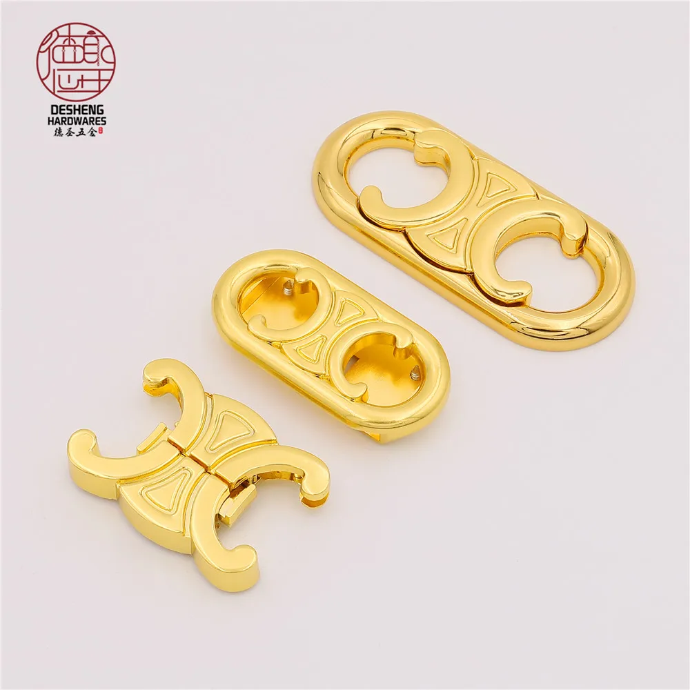 Purse Metal Clasp Buckle Fasteners Snap Clip Lock Decorative Buckle for Bags