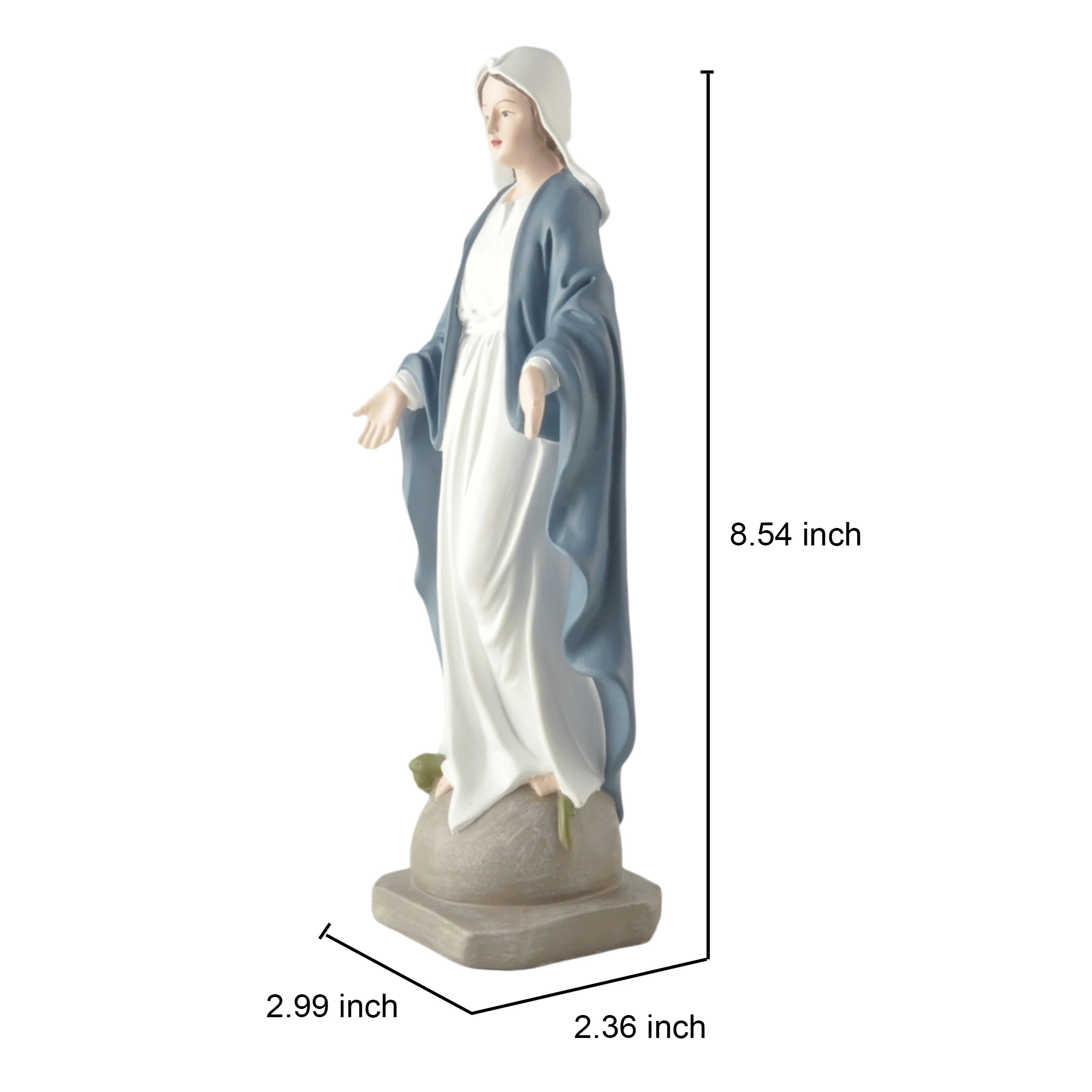 8.54 Inches Resin Religious Our Lady of Grace Blessed Virgin Mother Mary Statue Catholic Home Decor