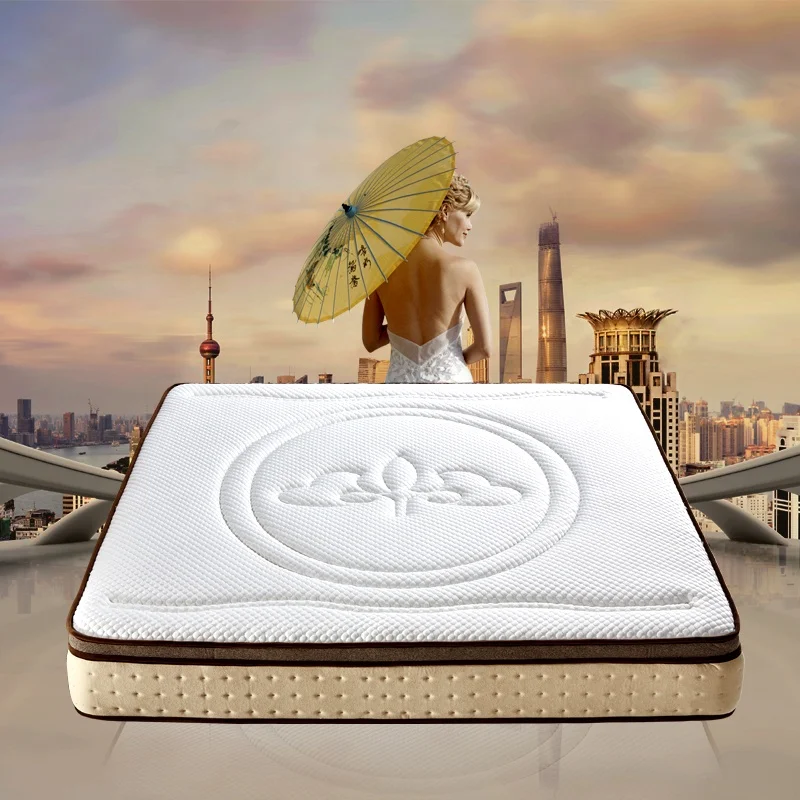 Cotton fabric European top foam mattress double layer mattress gel memory foam mix mattress