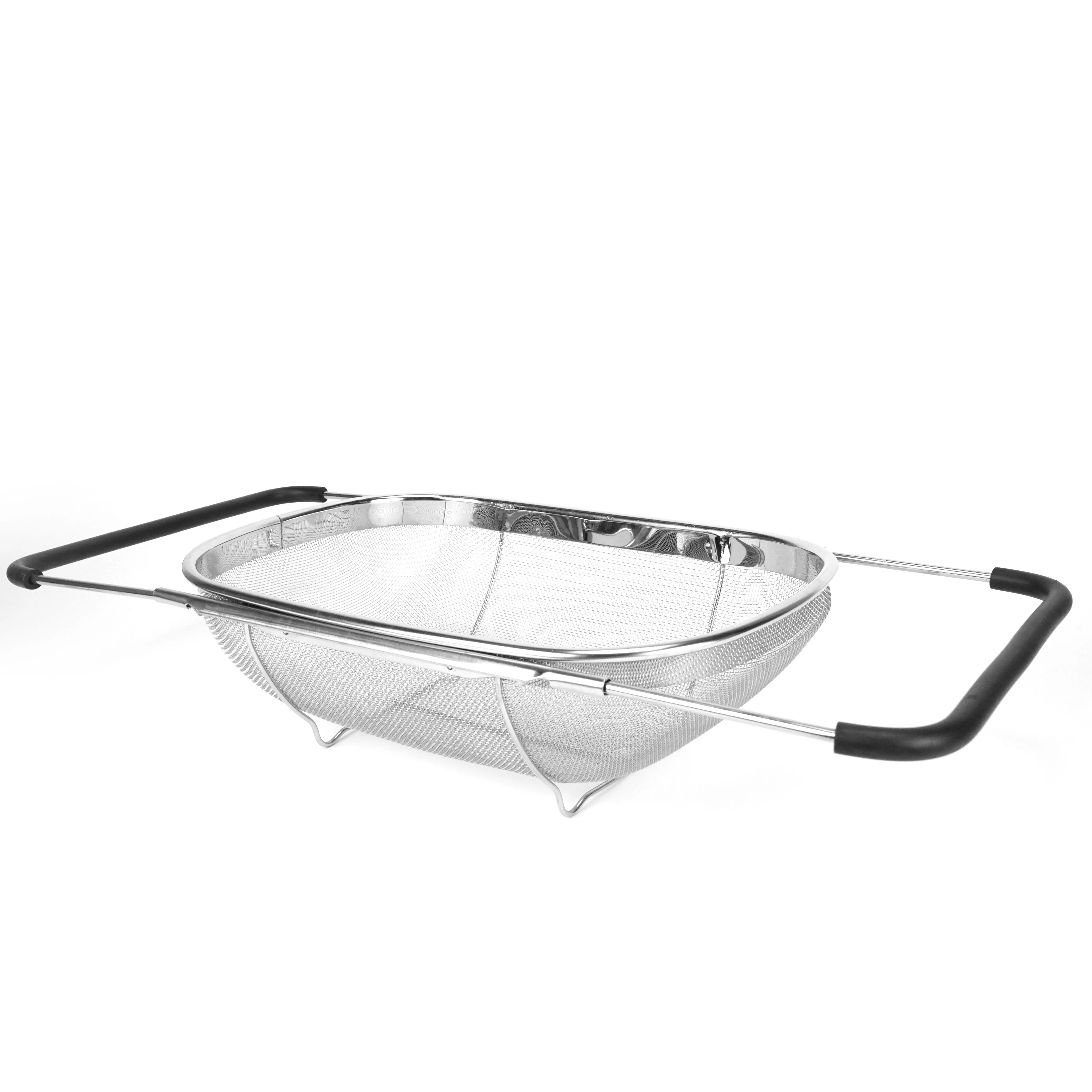 New design storage baskets metal collapsible kitchen retractable fruit vegetables draining basket for kitchen