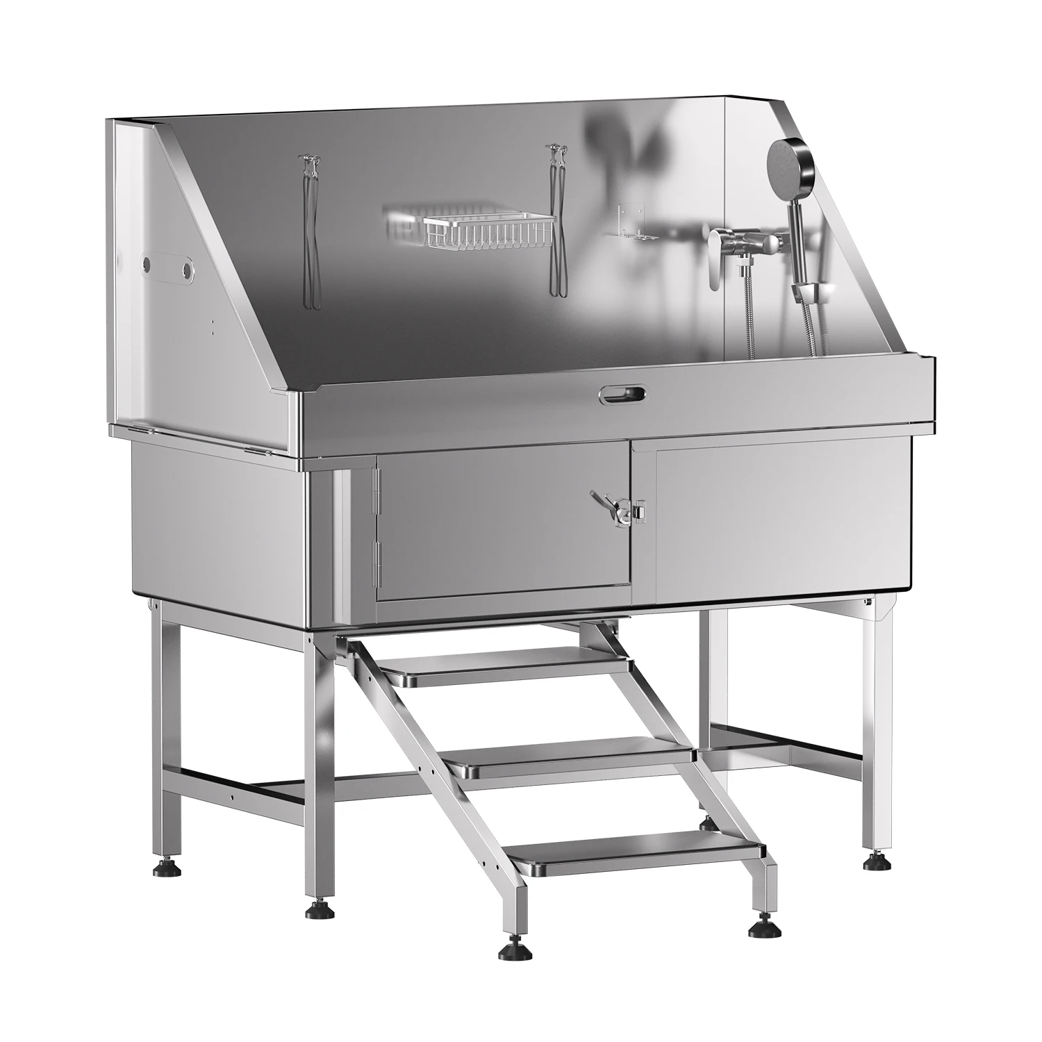 62 inches Veterinary clinic bathtub stainless steel with stairs