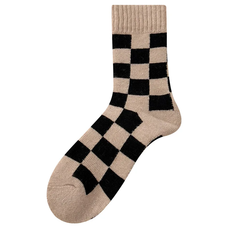 wholesale thick warm woolen socken men women solid color autumn winter thermal crew custom wool socks