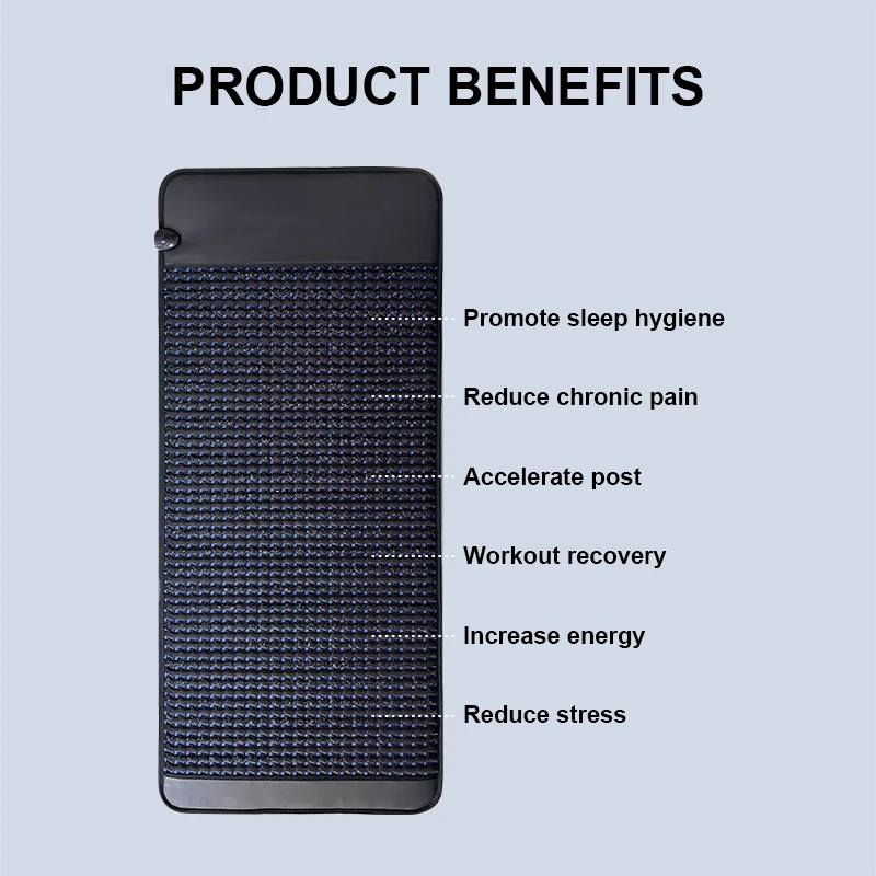 Factory direct sale Health Care Wellness 1-30hz 30gauss Far infrared ray Tourmaline Amethyst Negative Ion Mat