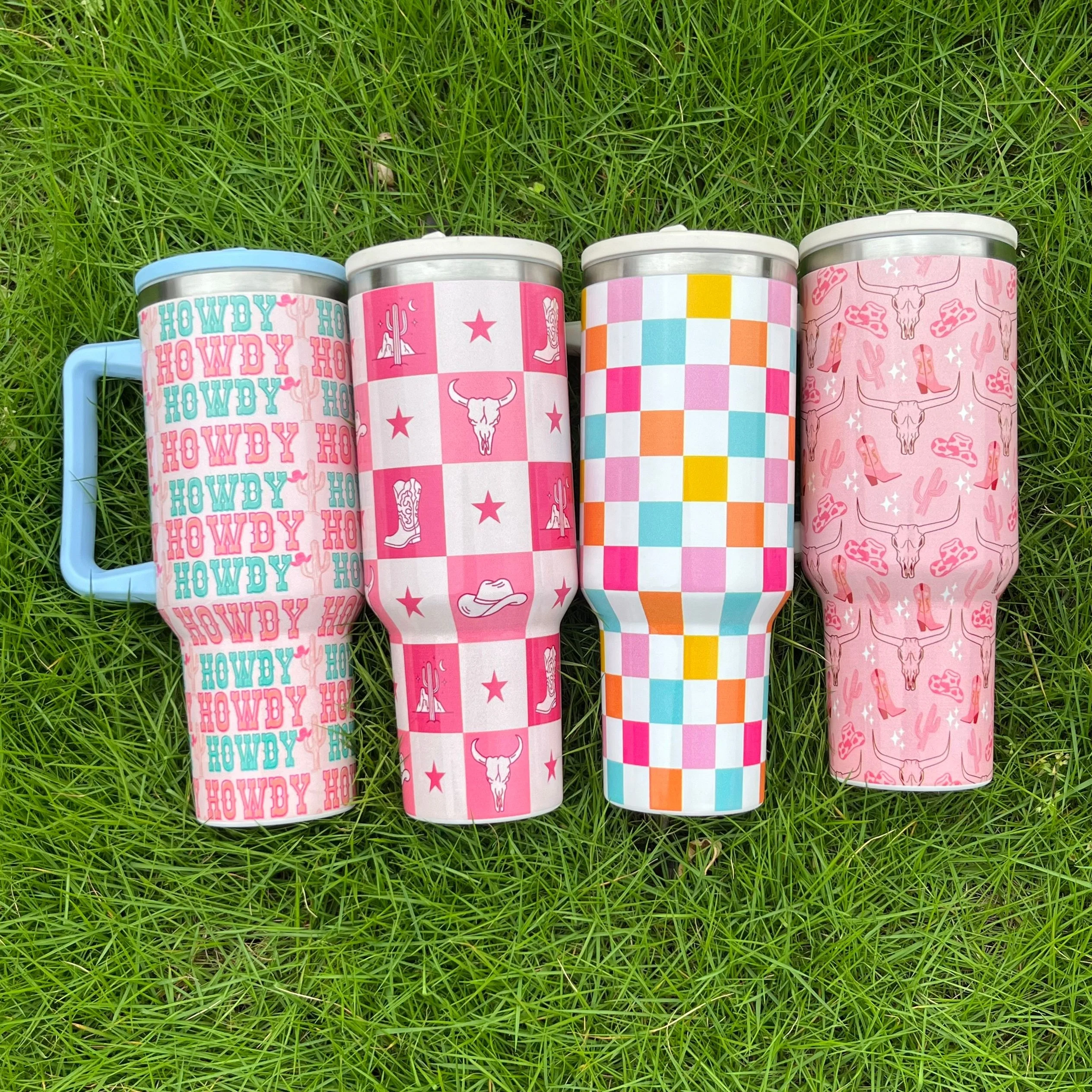 Custom 40oz Easy Flip Sippy Tumbler With Handle 100% Leakproof Cup For Camping Trips And Gifts For Girls