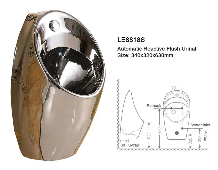 Chaozhou настенный Серебряный керамический писсуар блок WC Urinal Flush клапан с датчиком сантехники дизайн