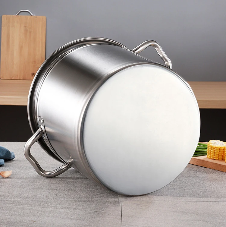 Heavy Duty Multipurpose 304 stainless steel stock pot 21L Cookware soup pot with steel lids