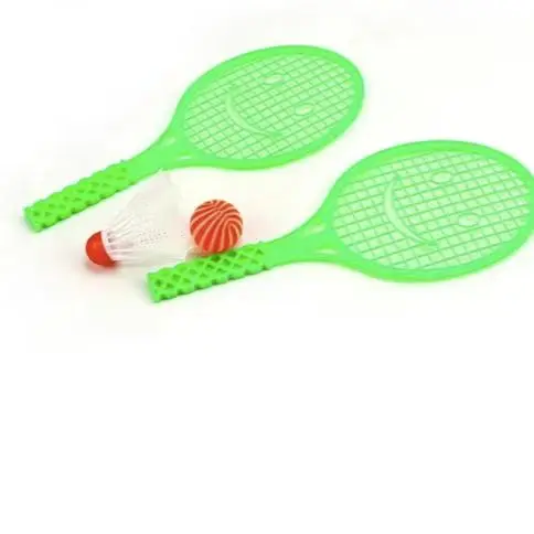 Hot selling 27cm plastic smile face Kids Outdoor Sport Tennis Rackets Game Play Mini Plastic Badminton Racket Toys