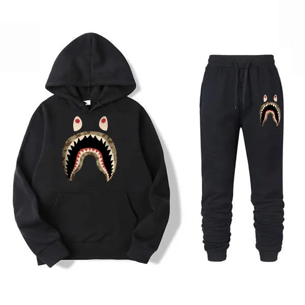 New arrival womens tracksuits 2 piece backwood hoodie outfit sets black two piece pants set women clothing 2021