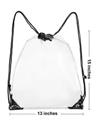 Stock Fashion Promo Clear Drawstring Plastic Make-Up Dust Backpack