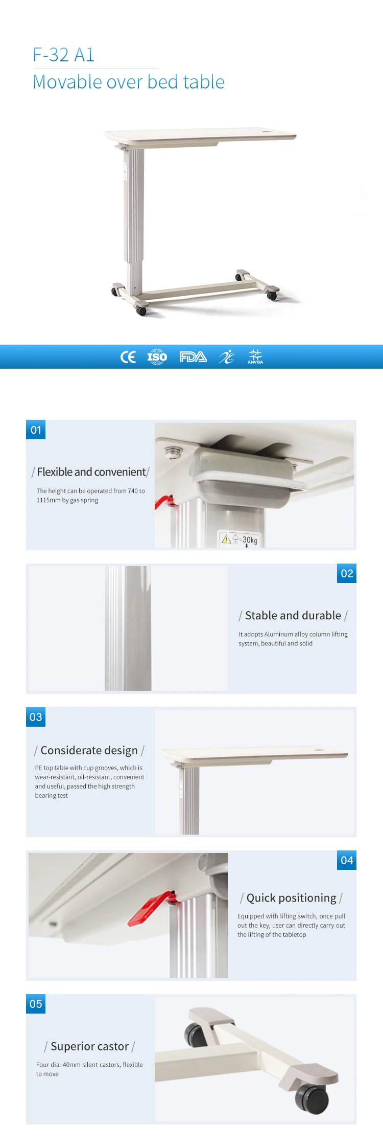 F-32 A1 overbed table