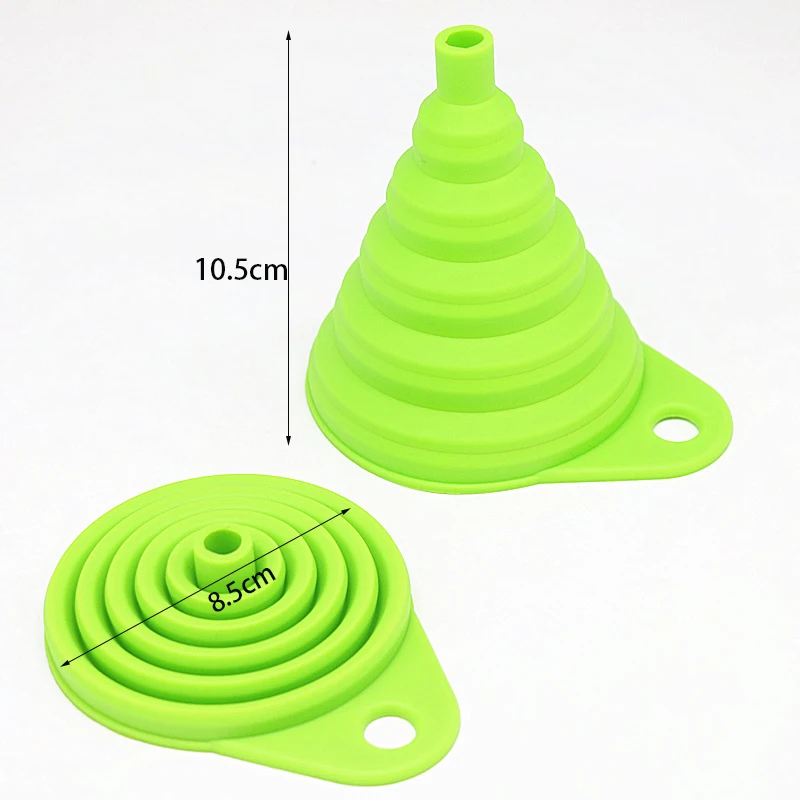 Foldable food grade silicone collapsible funnel for wide mouth regular canning jars liquid solid bean