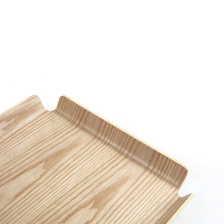 plywood wooden willow veneer large square trays with non slip coating