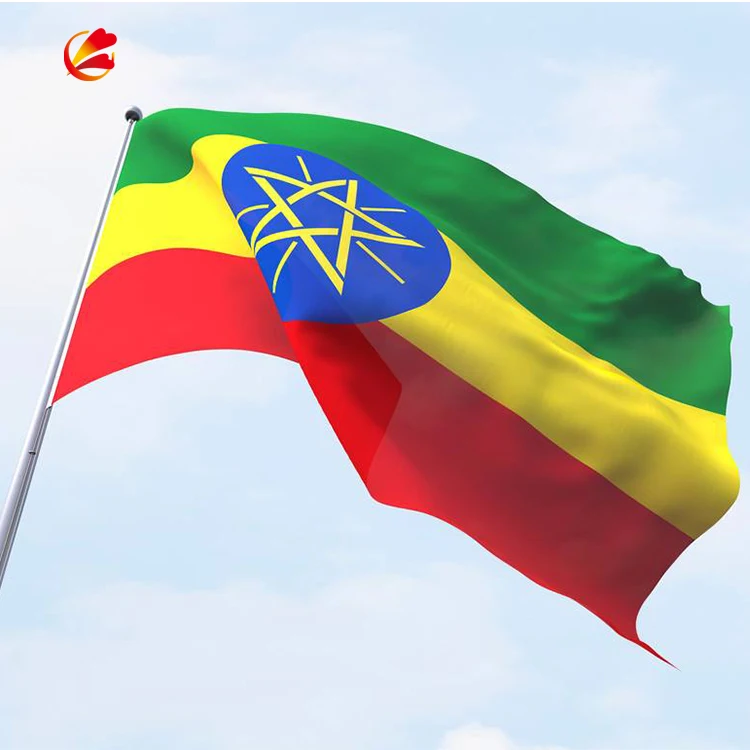 High quality cheap 3x5ft customizable size  ethiopian flag national flags