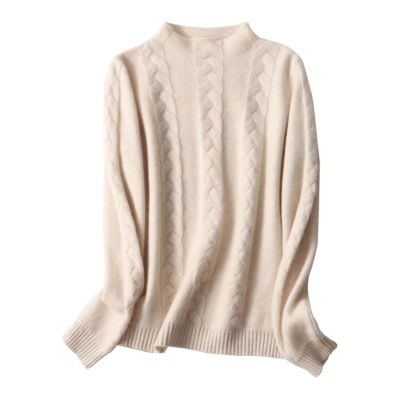 
Latest Amazon Sale Ladies Fashion Knit Jumper 35% Cashmere Women Woolen Knit Crochet Sweater 