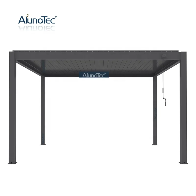 Hot Selling Easy Assembled Aluminium Louvered Patio Cover Waterproof Terrace Roof Awning Gazebo Kits Pergolas Design