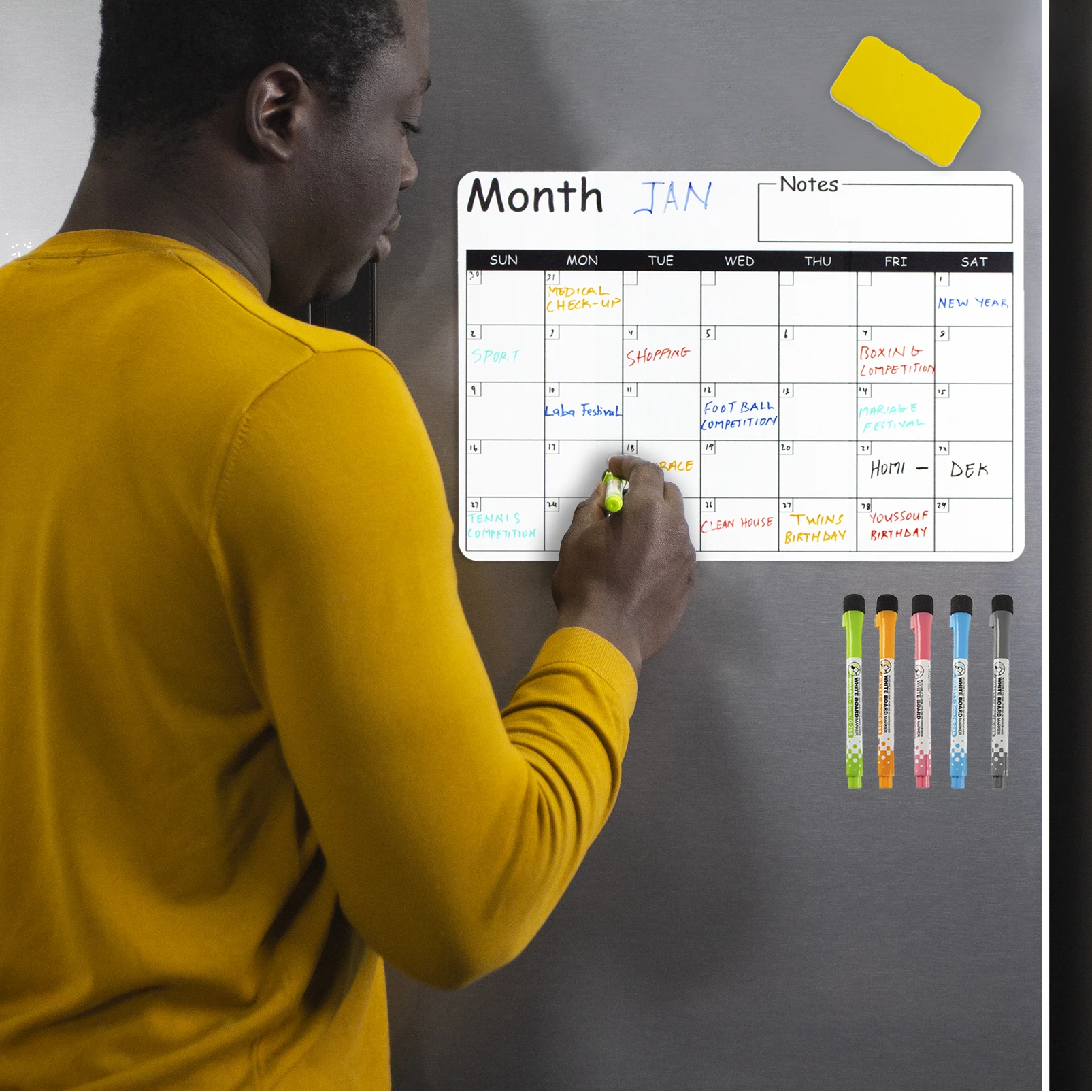 HOMIDEK Dry Erase Weekly Planner Magnetic White Board Whiteboard Sticker