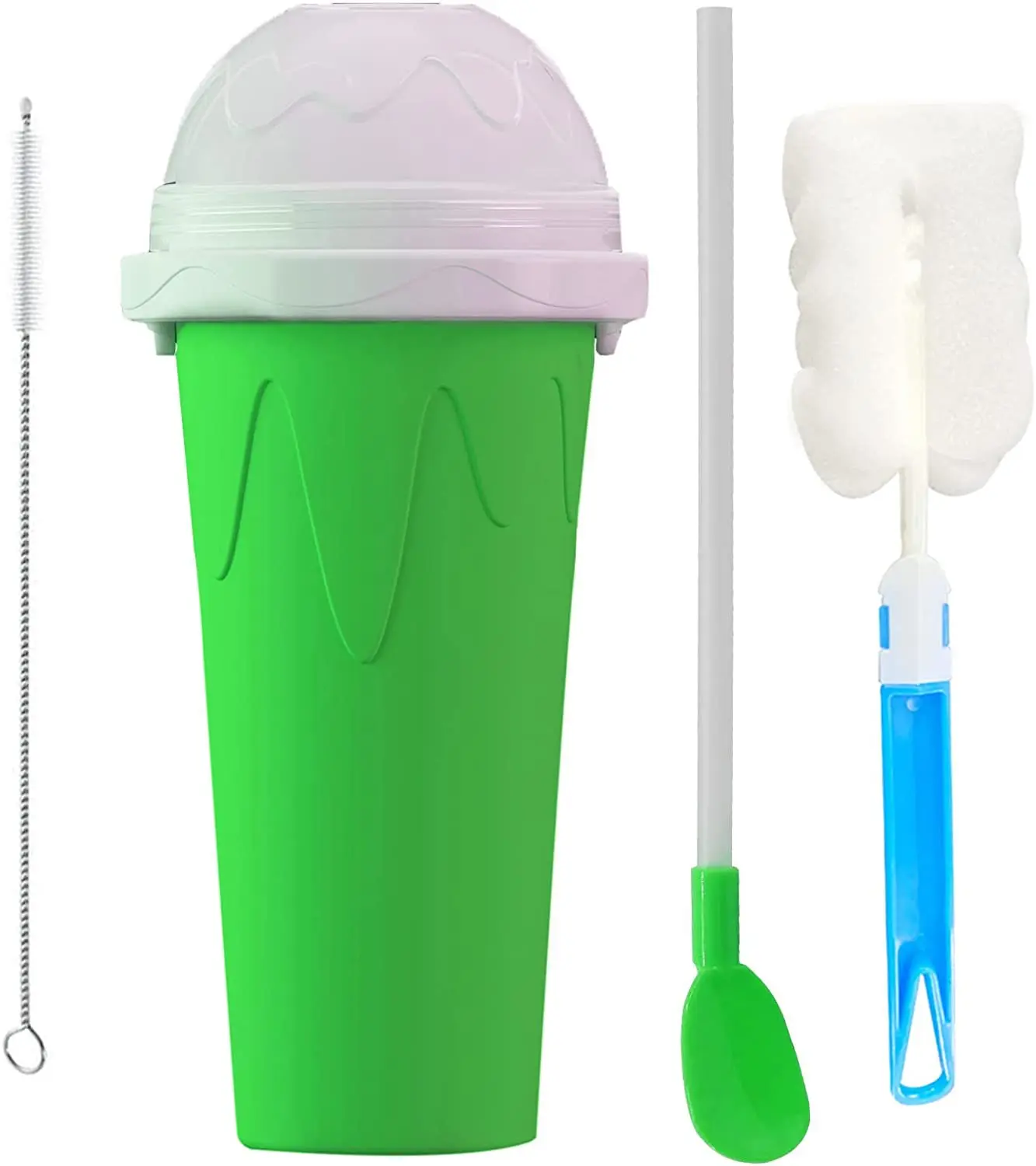 Newly Silicone Slushy  Maker Ice Cream Tool Silicone Frozen Smoothie Cup