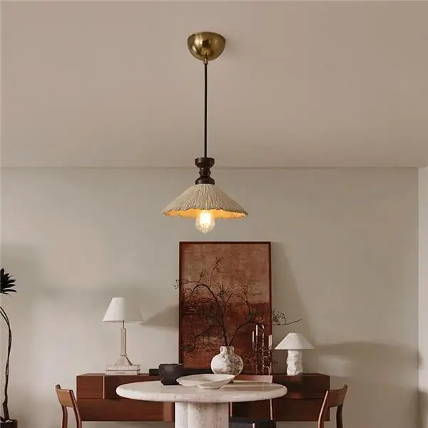 Светодиодный подвесной светильник E27 прикроватная люстра из цельного дерева с микротементом в древнем стиле для спальни столовой бара