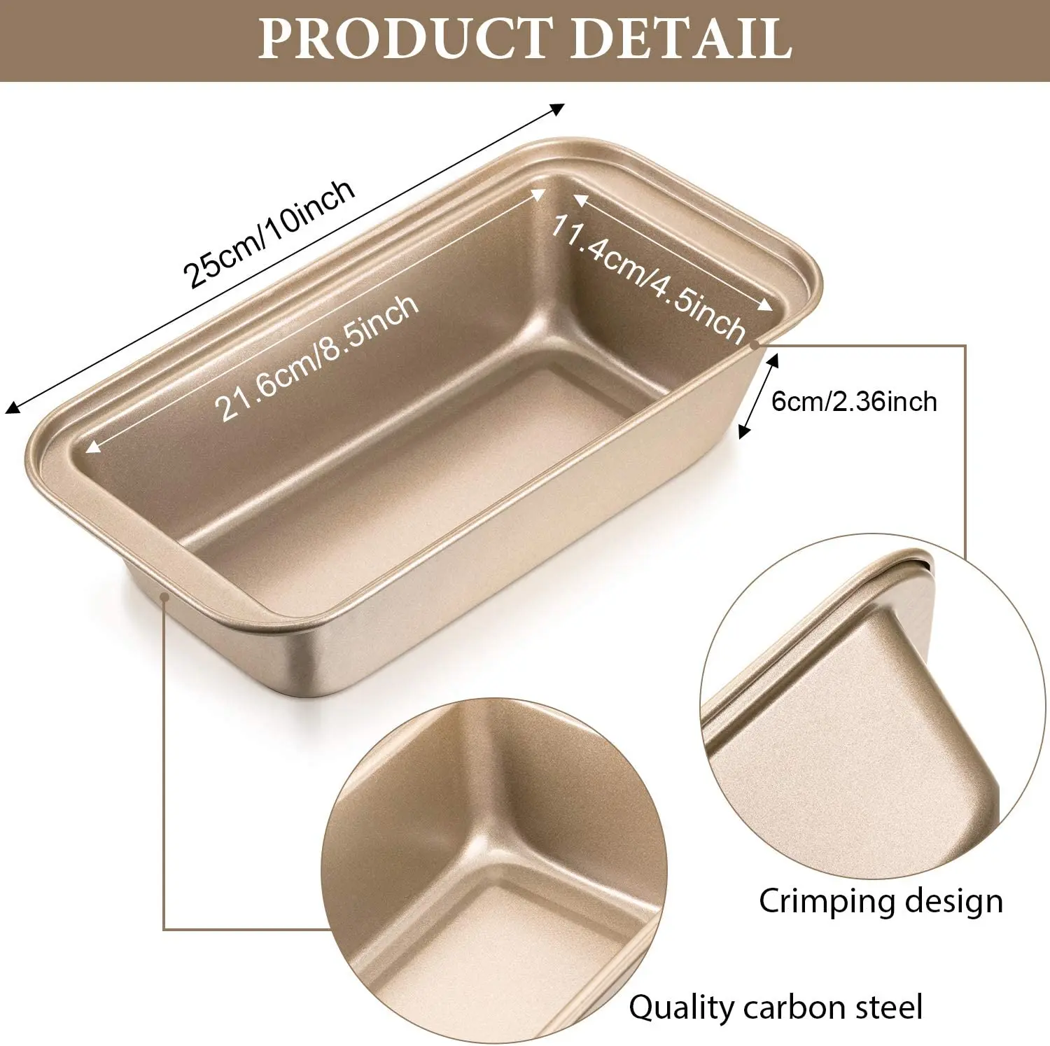 4 Pieces Nonstick Loaf Pan 8.5 x 4.5 Inch Carbon Steel Kitchen Baking Bread Pan Tin Rectangle Bakeware for Home Baking