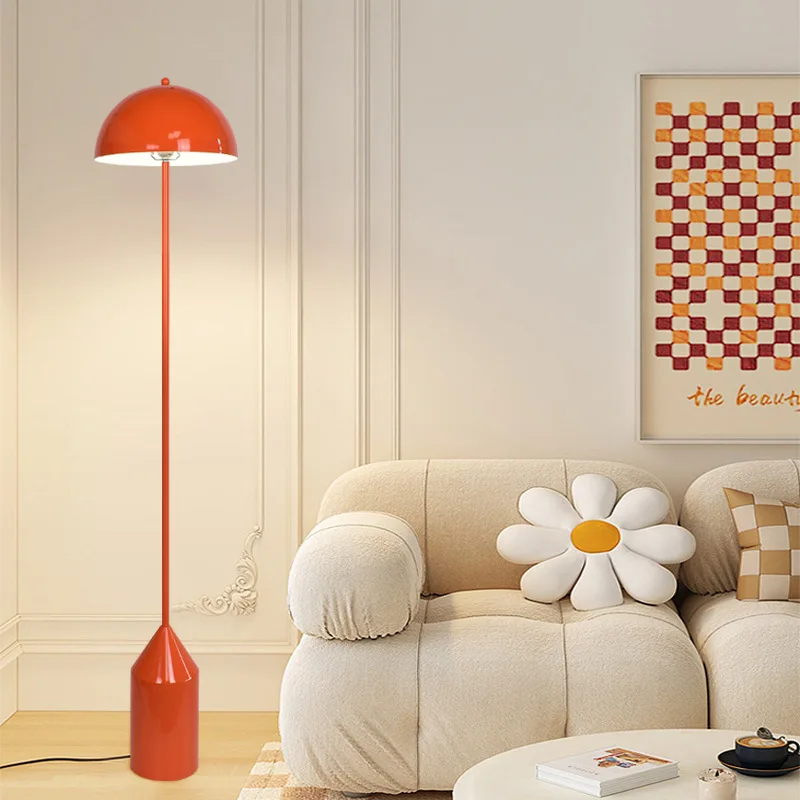 Modern simple floor lamp ins Cream style retro living room room Bedroom bedside sofa side vertical lamp