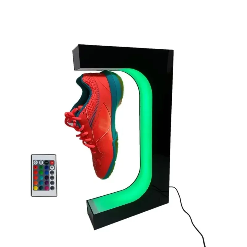 Well Designed Magnetic Levitating Acrylic Magnetic Shoes Levitation Shoe Levitating Display Stand With Led Lighting