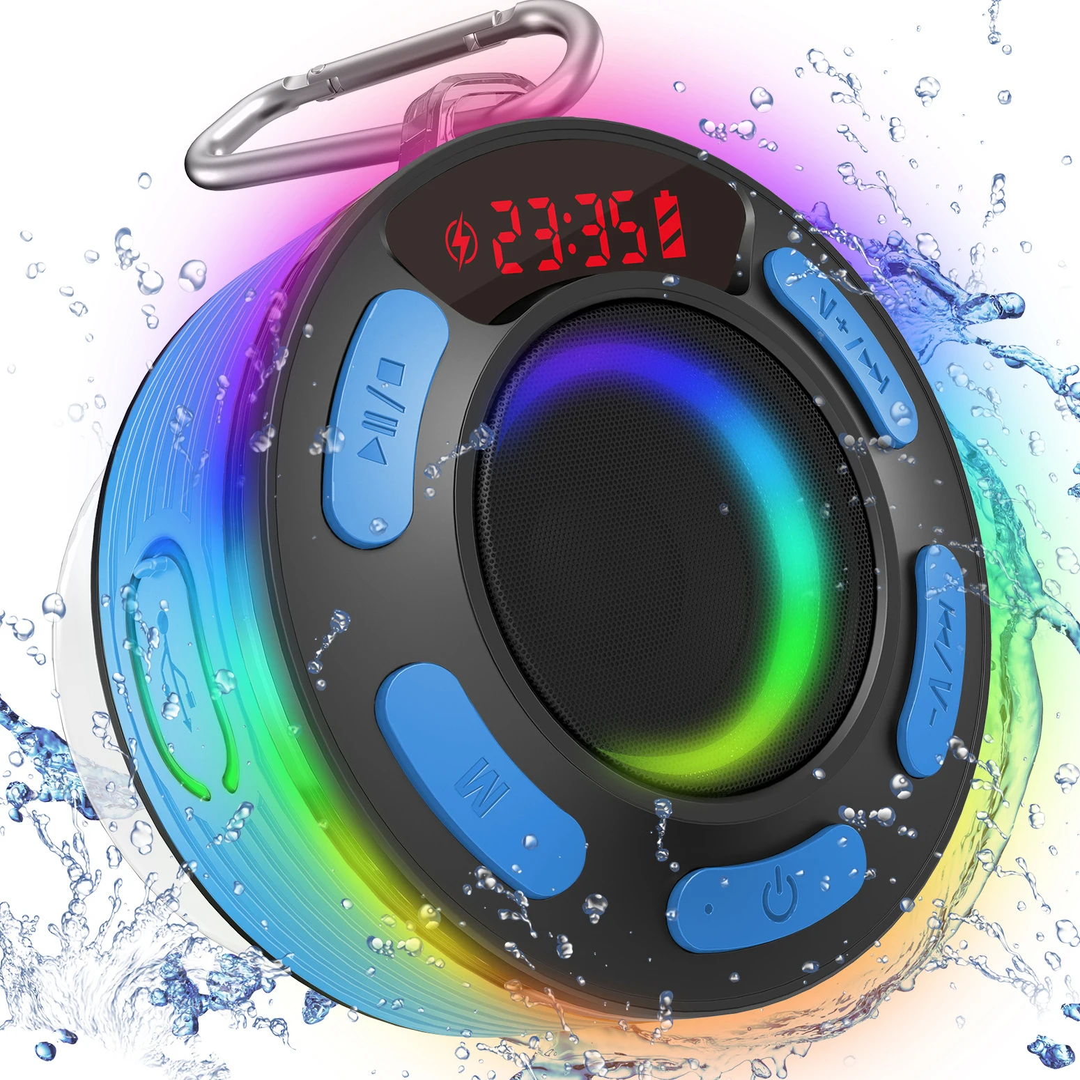 HQG 2022 Outdoor Portable Colorful Led Speakers Wholesale Waterproof Wireless Stereo Blue-tooth Speaker Outdoor With LED Light