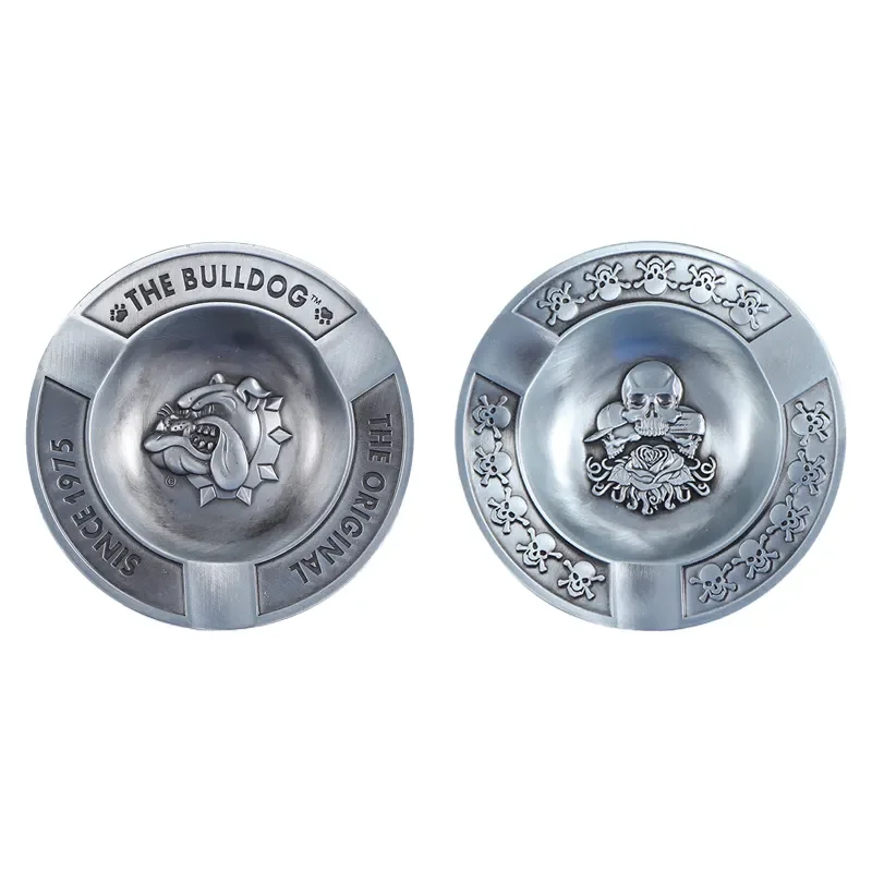 Wholesale Cheap Round Cigar Smoking Ashtray Custom Logo Cigarette Smoking Portable Metal Ashtrays