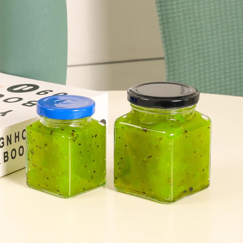 Factory Supplier Small 100ML 200ML Custom Kitchen Food Spices Container Pudding Jar Jam Jar with Metal Lid